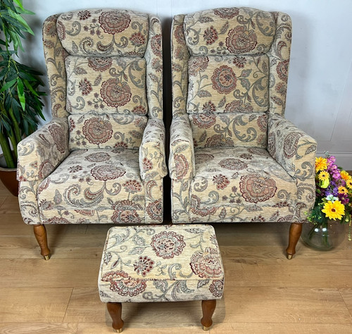 Pair floral chenille - floral, wing