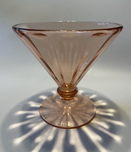 Pink depression glass footed - pink,