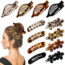 12 Pcs Tortoiseshell Flat Hair