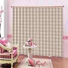 Light Pink Nice Check Printing 3D Blockout Curtains Fabric Window Home Decor