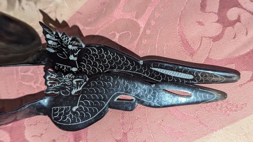 Vintage carved buffalo - carved, horn