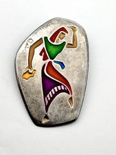 Vintage Israeli Silver Enamel