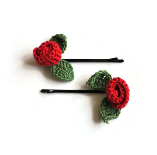 Hand crochet boho rose hair - crochet,