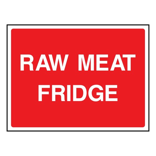 Raw meat fridge sign - fridge,