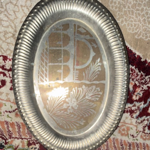 Oval metal serving - metal, tray