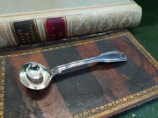 Fiddle Thread Shell Silver Salt spoon London gilded bowl C.1820 24.1g ; 261
