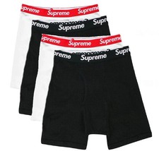 Supreme Hanes Boxer Briefs Black / White - S/M/L 100% Genuine Authentic!