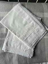 White Cotton Lace Edge Frill Vintage Style Pillowcases