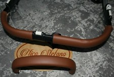 Bugaboo Donkey 2 custom faux leather handle bar & 1x bumper bar covers tan