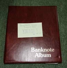 EMPTY used CLASSIC BANKNOTE brown Album BINDER with plenty of sheets (x36)