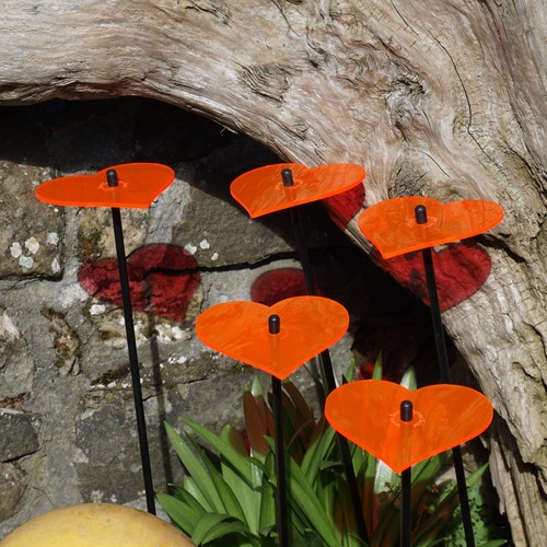 Glowing garden decor hearts - garden,