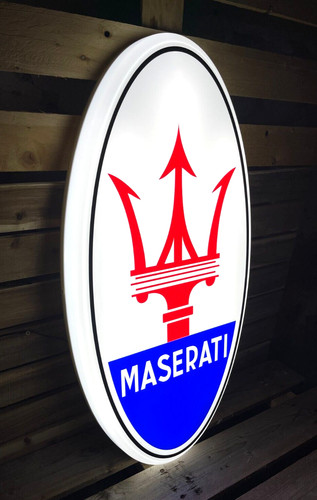 Maserati illuminated sign - maserati,