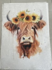 Rice Paper for Decoupage Laser Printed HIGHLAND COW A4 Sheet