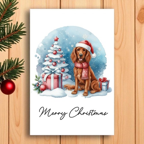 Irish red setter - irish, christmas