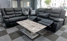 Roma 3 + 2 Leather Black