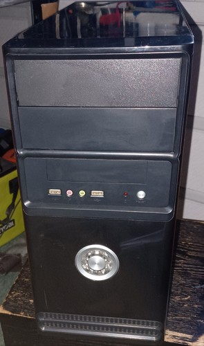 Retro black atx case - black, 450w