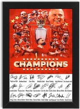 Liverpool 2024-2025 Premier League Champions Poster A4 Signed Print Gift Framed