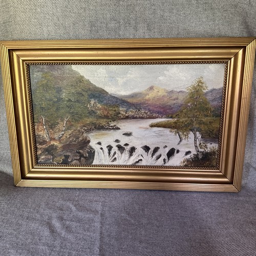 Vintage oil painting canvas - oil,