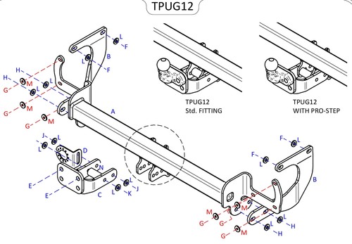 Towtrust fixed flange towbar - fixed,