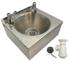 SQUID® SINK with LEVER TAPS Stainless Steel HAND WASH BASIN Waste, Plug & Trap