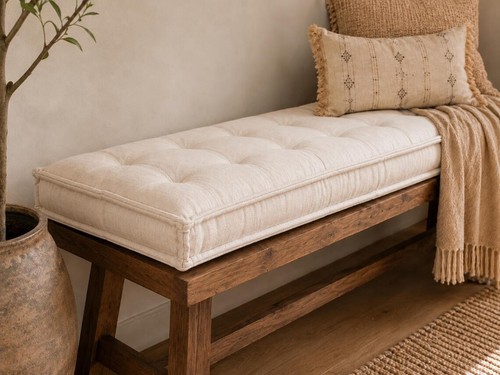 White linen tufted custom - white,