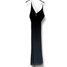 Designers at Debenhams Black 100% Silk Evening Gown UK12 – Crisscross Back