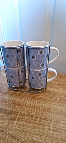 Set grey bee honeycomb - of,