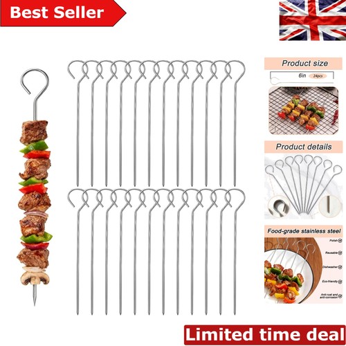 15cm metal bbq - skewers, 24pcs