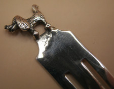 Beautiful Solid Silver 925 Bookmark With Dog / Poodle Topper - Paper Money Clip