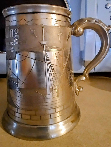 Pewter beer tankard - pewter, sailing