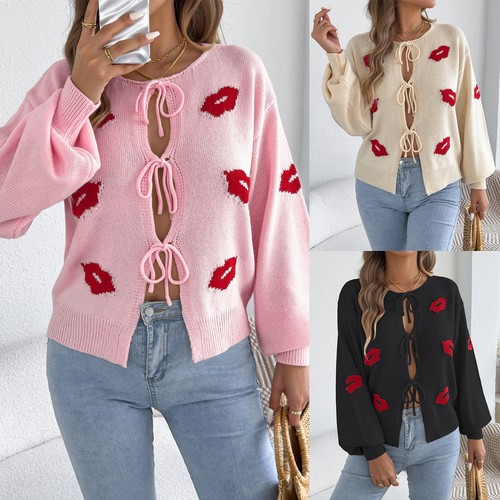 Ladies red lips knitted - lips,