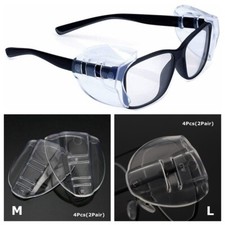 4Pcs Universal Clear Flexible Protective Side Shields for Eye Glasses Safety TPU