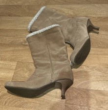 BARRATTS beige fur lined suede