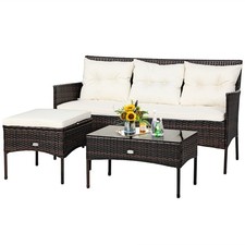 Costway 3PCS Patio Rattan