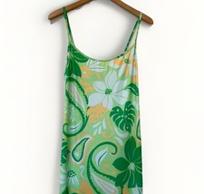 Boohoo Maxi Dress Summer Holidays Hawaiian Floral Strappy Long Green Size 16