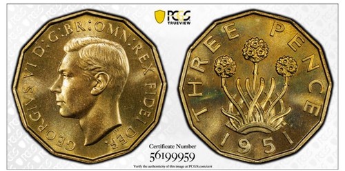1951 great britain coin 3 - coin,