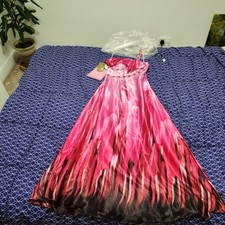 Sexy Hot Pink Prom Maxi Dress With Lovely Sequins Size Xs 