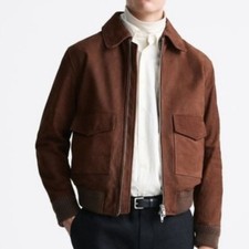 Men's leather nubuck jacket