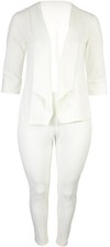 Womens Ivory Blazer With Skinny Leg Trouser Matching Suit Ladies Plus Size