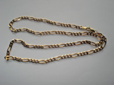 QUALITY HEAVY WEIGHT HALLMARKED 9ct GOLD FIGARO STYLE NECKLACE - 9.2 GRAMS