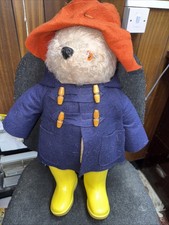 Gabrielle Designs Paddington Bear 1974  blue coat Yellow Dunlop wellies 4