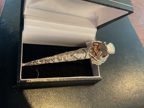 Scottish kilt pin with orange - with,