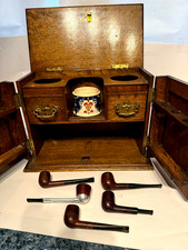 ANTIQUE SMOKERS CABINET AND 5