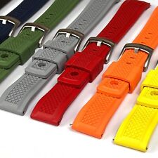 Crosshatch Pattern FKM Rubber Watch Strap Quick Release Seiko Diver [20mm 22mm]