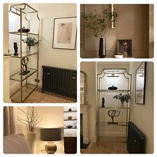 OKA Heavy Glass & Antique Brass Framed Display Alcove Unit Bookcase- CAN DELIVER