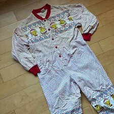 Vintage Looney Tunes Tweety Bird Christmas PJ Pajama One Piece Adult Small