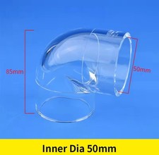 50mm Acrylic 90° Elbow Connector Transparent Tube Fitting Aquarium Water Pipe