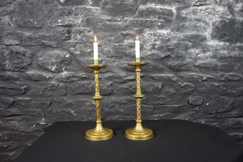 Pair large antique - antique, brass