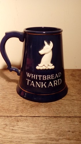 Large vintage blue whitbread - vintage,