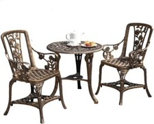 3pc Garden Bistro Set 2 Chairs & Table Furniture PVC Outdoor Patio Dining NEW
